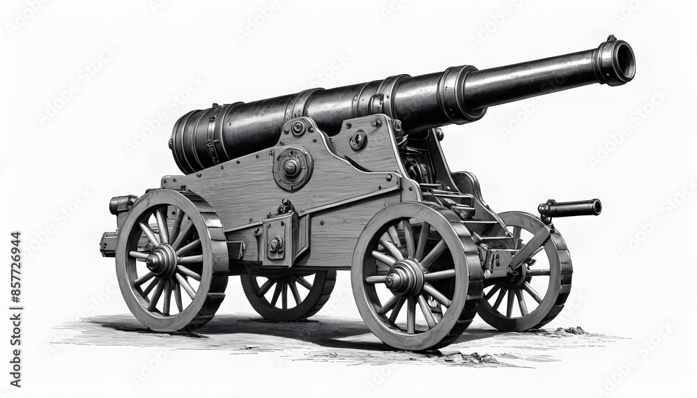 Detailed Illustration of an Antique Cannon Detailed Illustration of an Antique Cannon