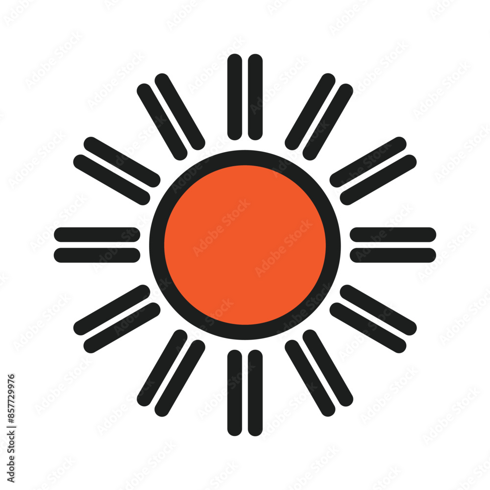 Minimalist sun design vector icon style Minimalist sun design vector icon style