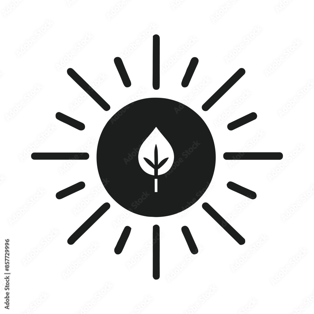Fototapeta premium Minimalist sun design vector icon style