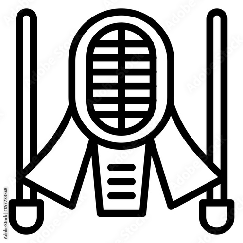 Kendo icon vector image. Can be used for Sport Equipment.