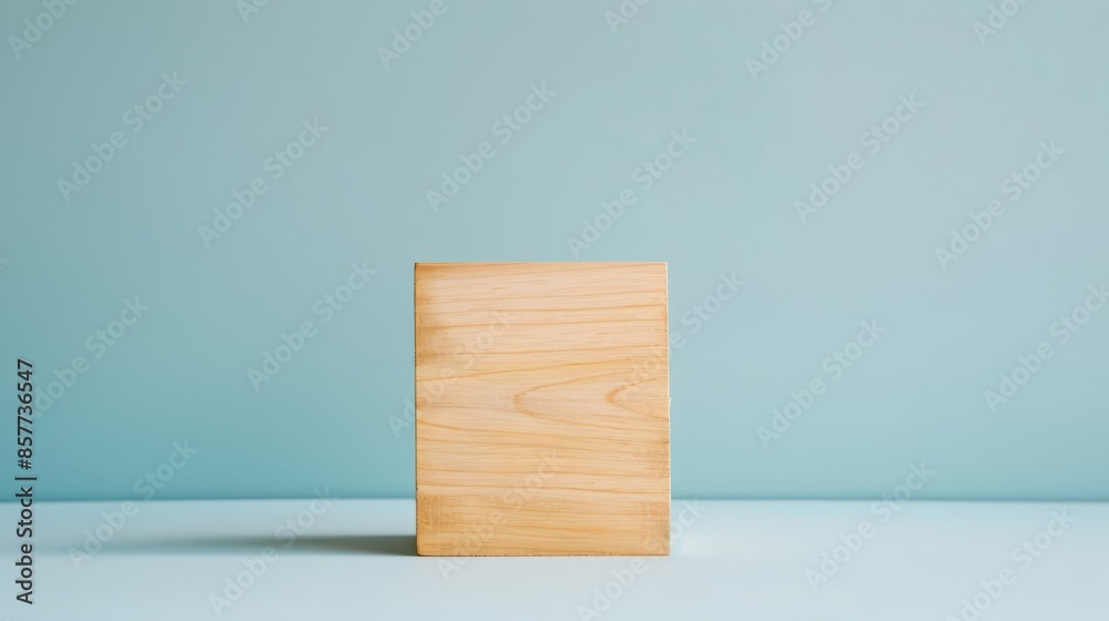 Wooden Box with Copy Space Background in Soft Blue Color Wooden Box with Copy Space Background in Soft Blue Color