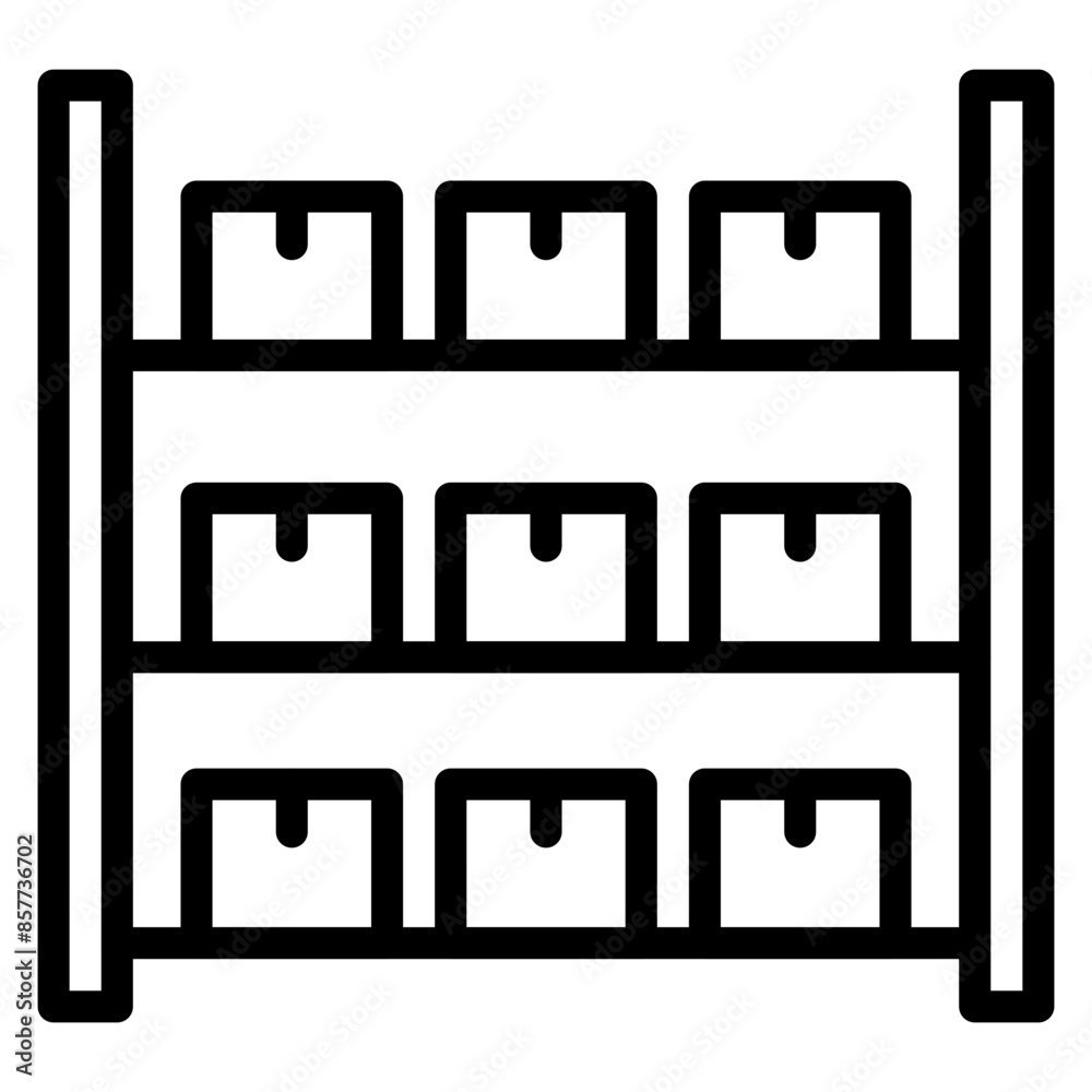 Storage Rack icon vector image. Can be used for Manufacturing and Distribution. Storage Rack icon vector image. Can be used for Manufacturing and Distribution.