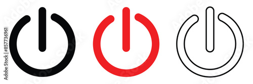 Power button icon vector isolated on white background, logo concept of power button sign on white background, black filled symbol icon