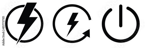 Power button icon vector isolated on white background, logo concept of power button sign on white background, black filled symbol icon