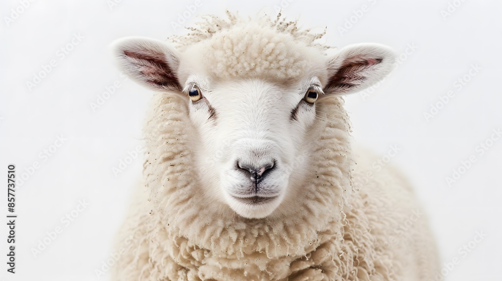 Fototapeta premium Sheep isolated on white background. 