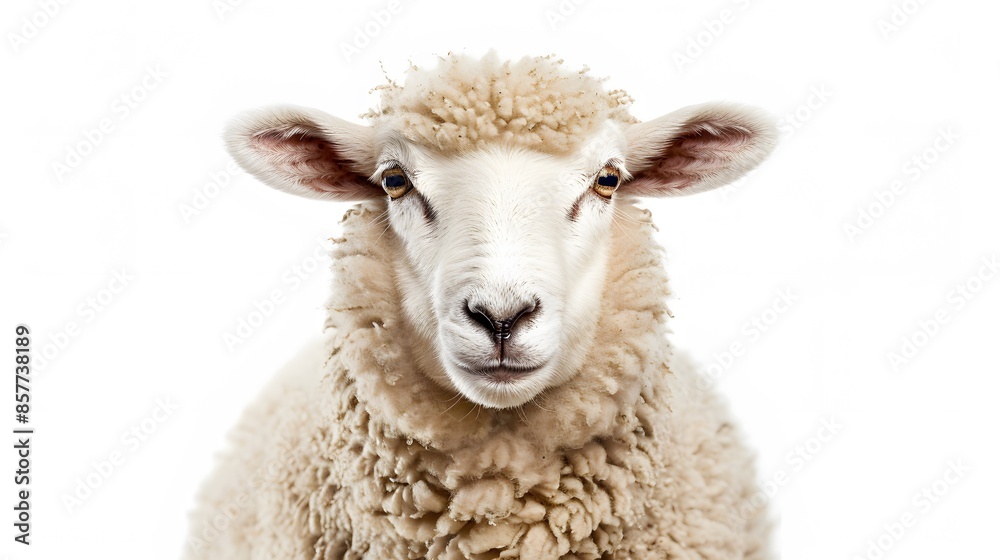 Sheep isolated on white background. 