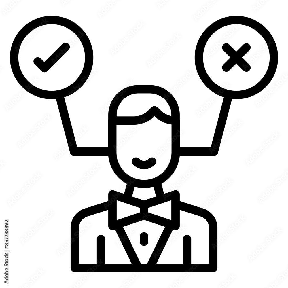 Decision Making icon vector image. Can be used for Organization.