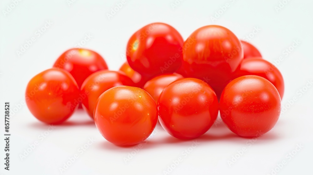 A Cluster of Cherry Tomatoes on White A Cluster of Cherry Tomatoes on White