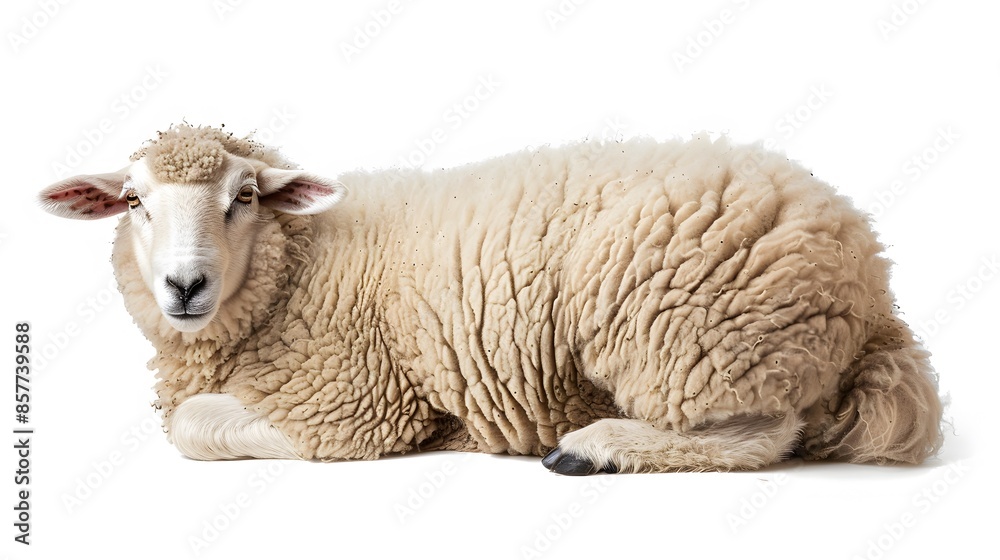 Obraz premium Sheep isolated on white background. 