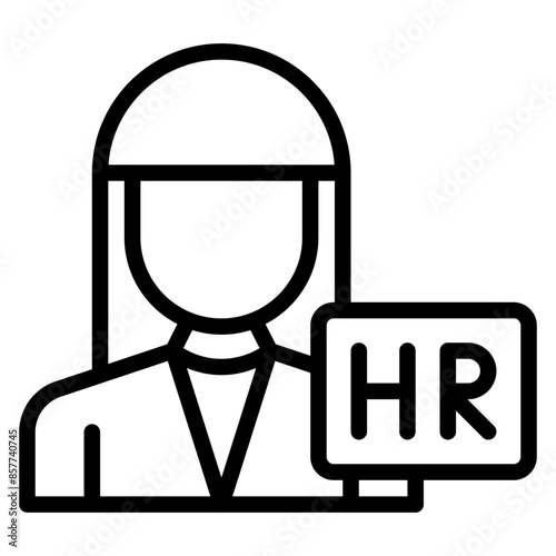 HR Manager icon vector image. Can be used for Hiring Process.