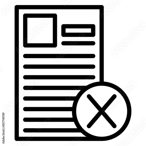 Job Rejection icon vector image. Can be used for Hiring Process.