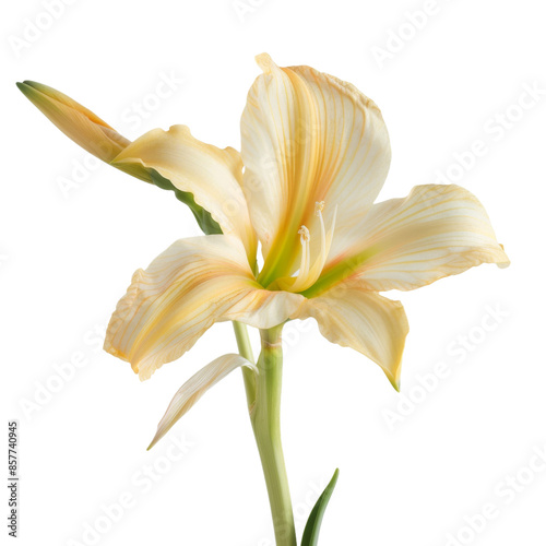 Close-Up Flor de Lirio - The Art of Ikebana, Isolated on White Background