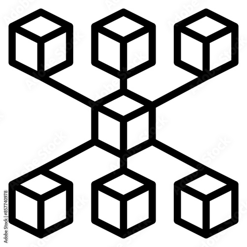 Blockchain icon vector image. Can be used for Digital Disruption.