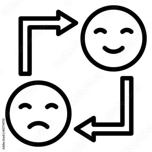 Emotional Rollercoaster icon vector image. Can be used for ADHD.