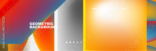 Colorful gradients with abstract geometric shapes. Vector Illustration For Wallpaper, Banner, Background, Card, Book Illustration, landing page