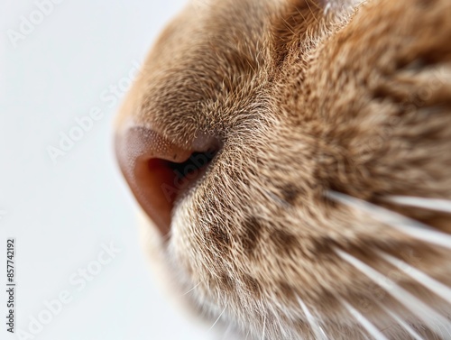 Close-up of the nose of a cat. Shallow depth of field