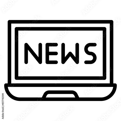 Laptop and News icon vector image. Can be used for Press Freedom Day.