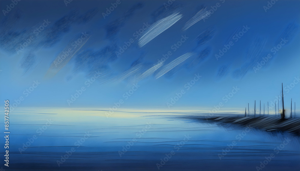 Fototapeta premium Abstract light blue background for product presentation on digital art concept.