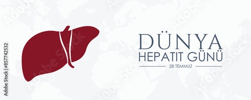 Dünya hepatit günü tasarımı. Translation: World hepatitis day. vector and illustration, social media design,
