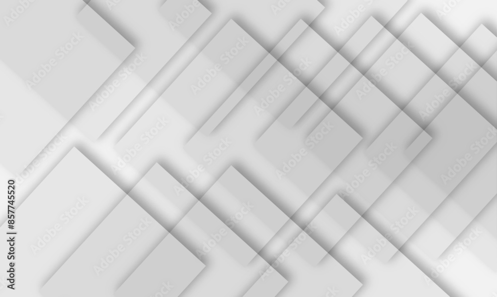 Abstract white and gray square shape background with futuristic technology minimal subtle vertical stripes and texture background. Vector illustration.
