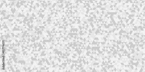 Vector geometric seamless technology gray and white triangle element light background. Abstract digital grid light pattern white Polygon Mosaic triangle Background, business and corporate background