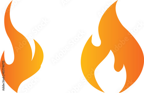Fire icon Simple Two characters describing the fire on a white background