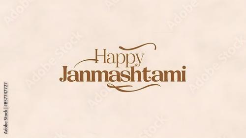 Janmashtami typography, lord Krishna religious festival