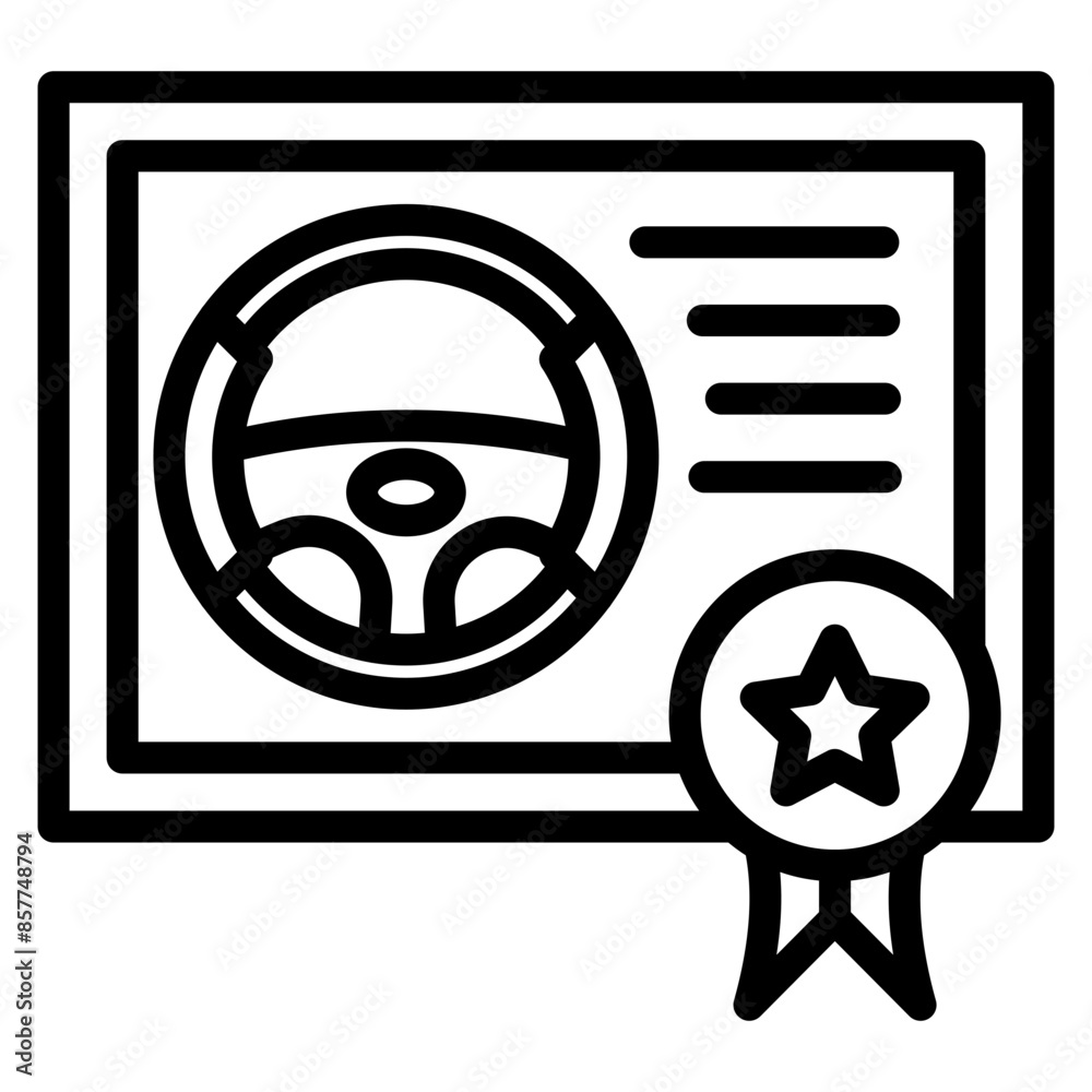 Driving School Diploma icon vector image. Can be used for Driving School. Driving School Diploma icon vector image. Can be used for Driving School.