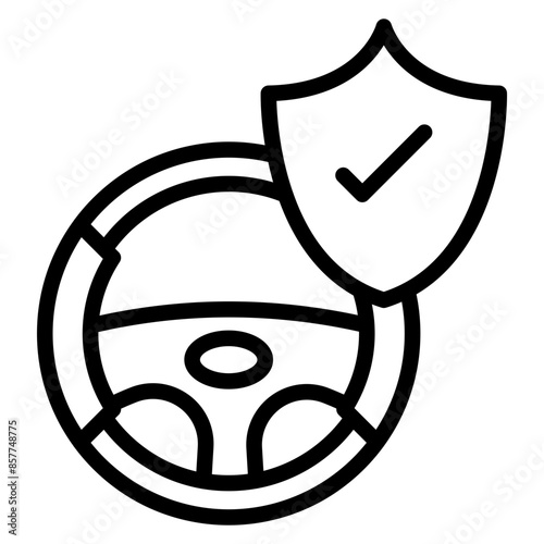 Driver Safety icon vector image. Can be used for Driving School.