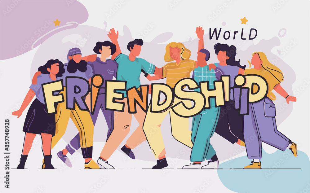 Obraz premium International Day of Friendship modern abstract illustration