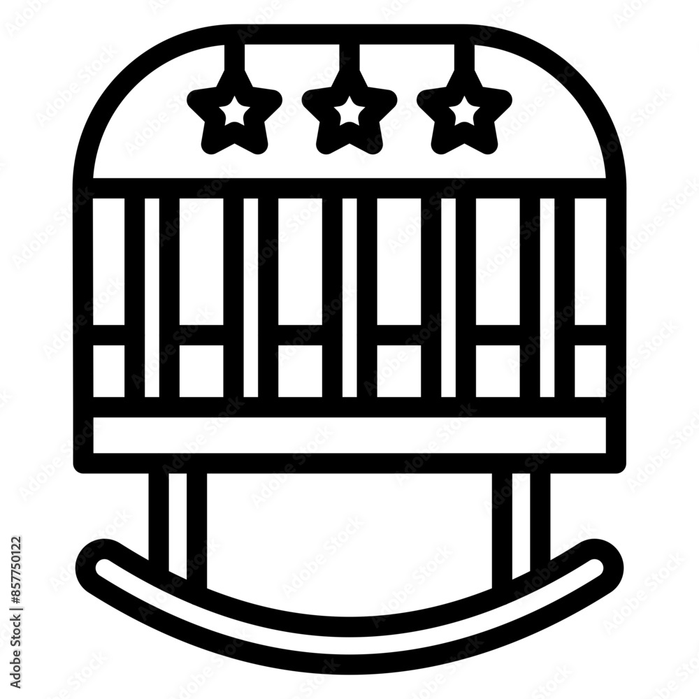 Crib icon vector image. Can be used for Raising Children. Crib icon vector image. Can be used for Raising Children.