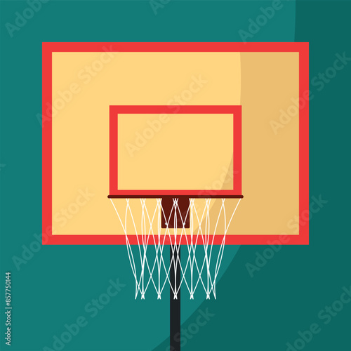 Basketball hoop on a dark green background. Vector illustration.
