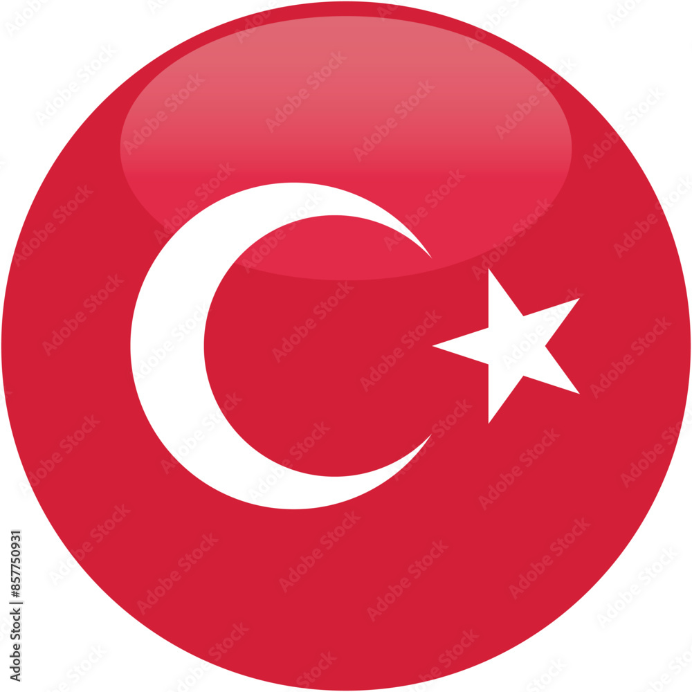 Illustration of Circle button Icon of national flag of Turkey Illustration of Circle button Icon of national flag of Turkey