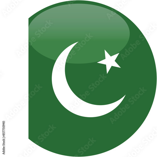 Illustration of Circle button Icon of national flag of Pakistan