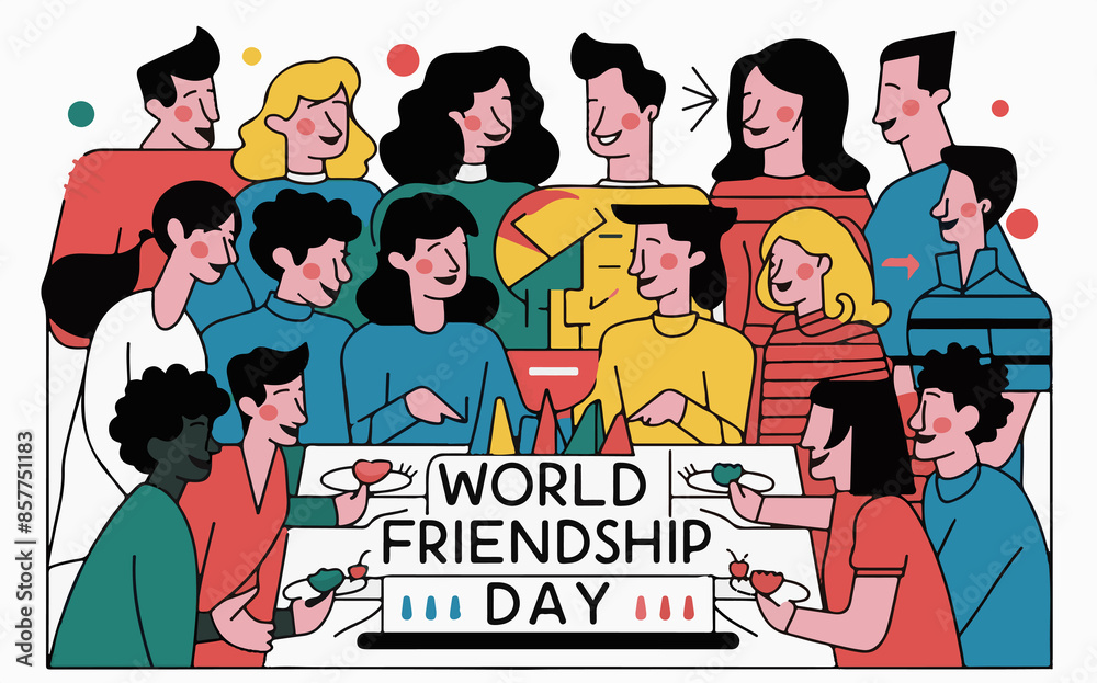 Obraz premium International Day of Friendship modern abstract illustration 