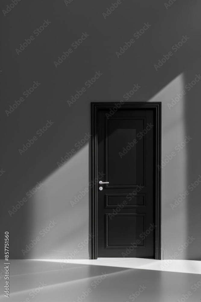A door seemingly floating in front of a monochromatic background. The minimalist approach creates a surreal effect, inviting curiosity and wonder A door seemingly floating in front of a monochromatic background. The minimalist approach creates a surreal effect, inviting curiosity and wonder