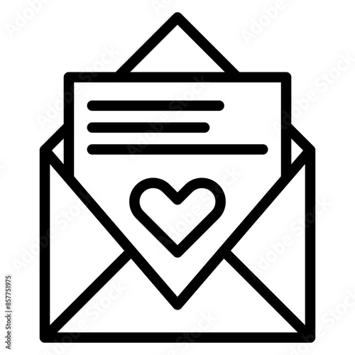 Love Letter icon vector image. Can be used for Dating App.
