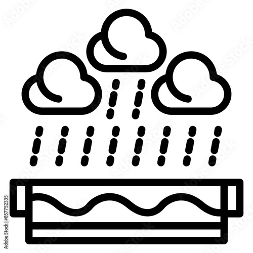 Rainwater Harvesting icon vector image. Can be used for Eco Development.