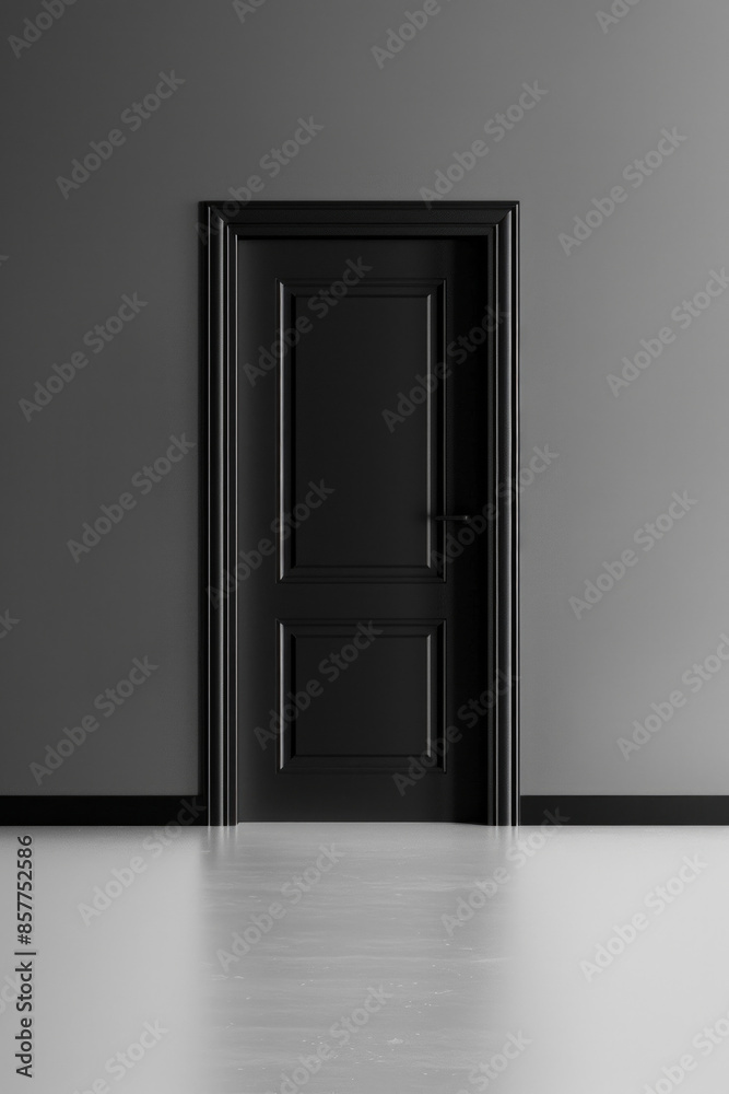 A door seemingly floating in front of a monochromatic background. The minimalist approach creates a surreal effect, inviting curiosity and wonder A door seemingly floating in front of a monochromatic background. The minimalist approach creates a surreal effect, inviting curiosity and wonder