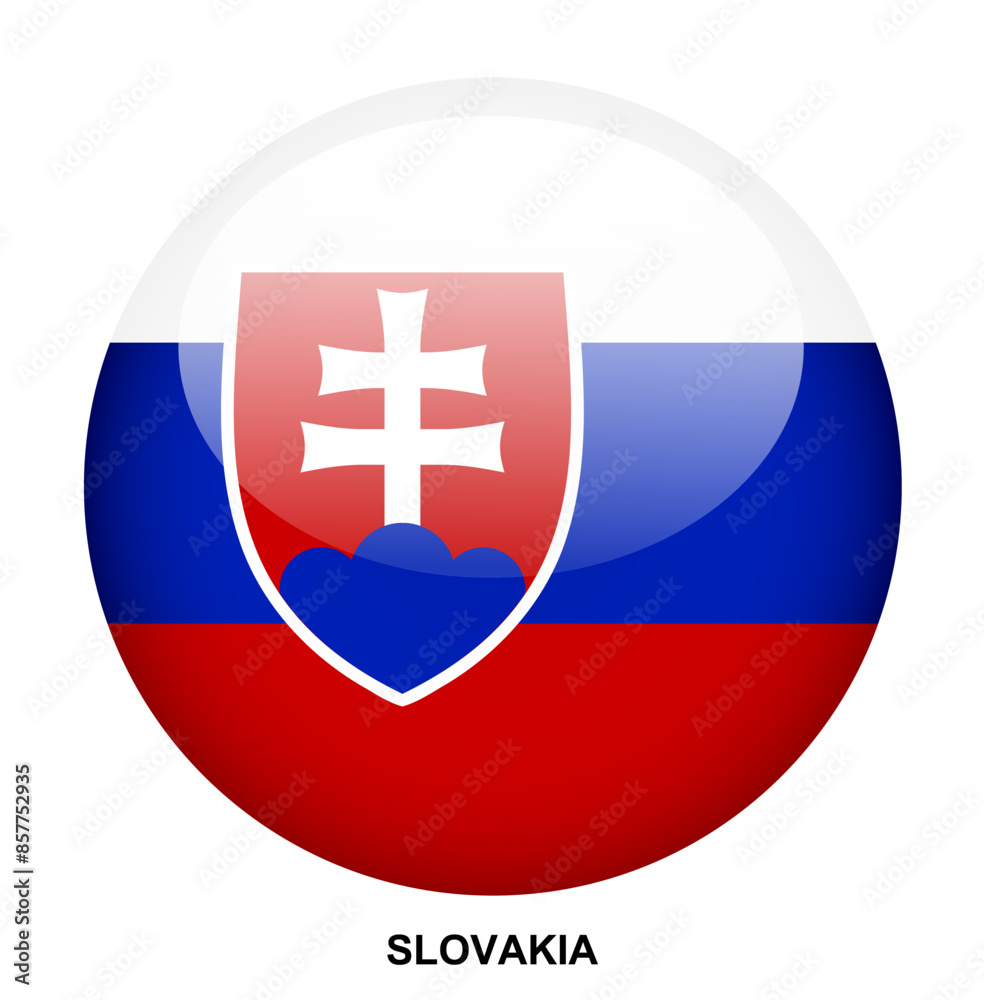 Fototapeta premium SLOVAKIA flag button on white background