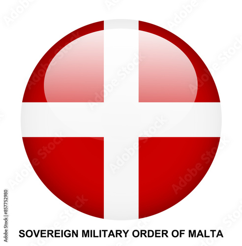 SOVEREIGN MILITARY ORDER OF MALTA flag button on white background