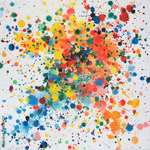 Colorful splashes on white background