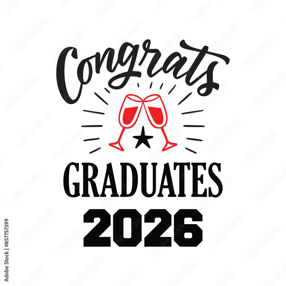 Class of 2026 graduation typography template. Class of 2026 graduation typography template.