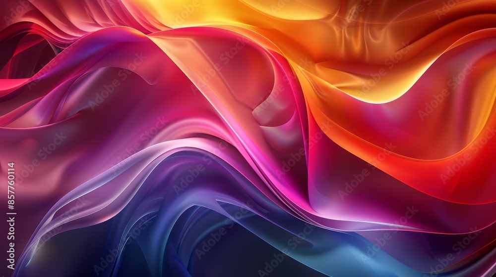 Fototapeta premium Abstract Gradients Visual Impact: A 3D image with abstract gradients that create a strong visual impact