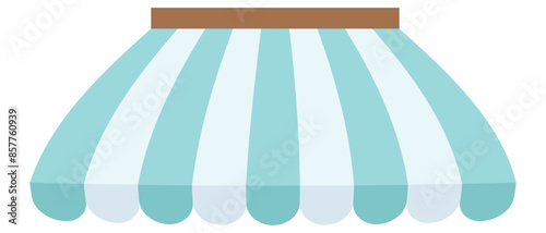 striped canopies for stores, restaurants and cafes, market tents. Roof of window marketplace. Parasol on white background. Vector illustration. EPS 10

