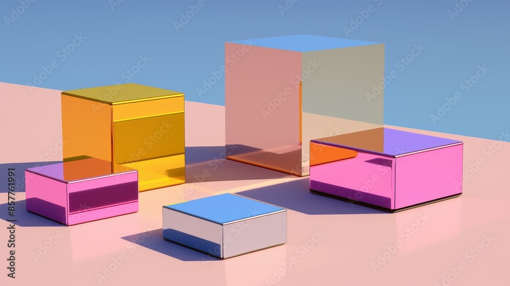 Vibrant geometric art with glossy finish. Vibrant geometric art with glossy finish.