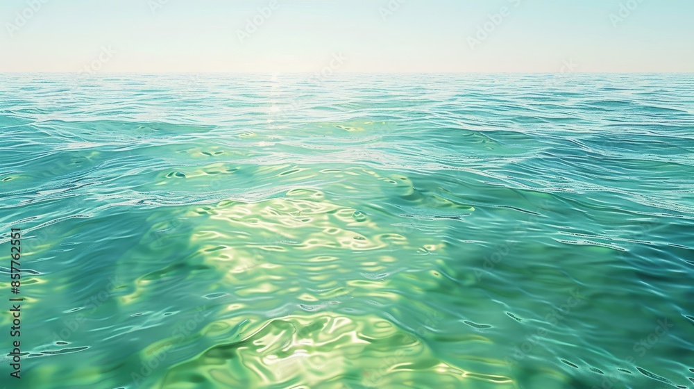 Fototapeta premium Water Gradients Bay: A 3D illustration of gradient in a bay, demonstrating the shallow and deep areas