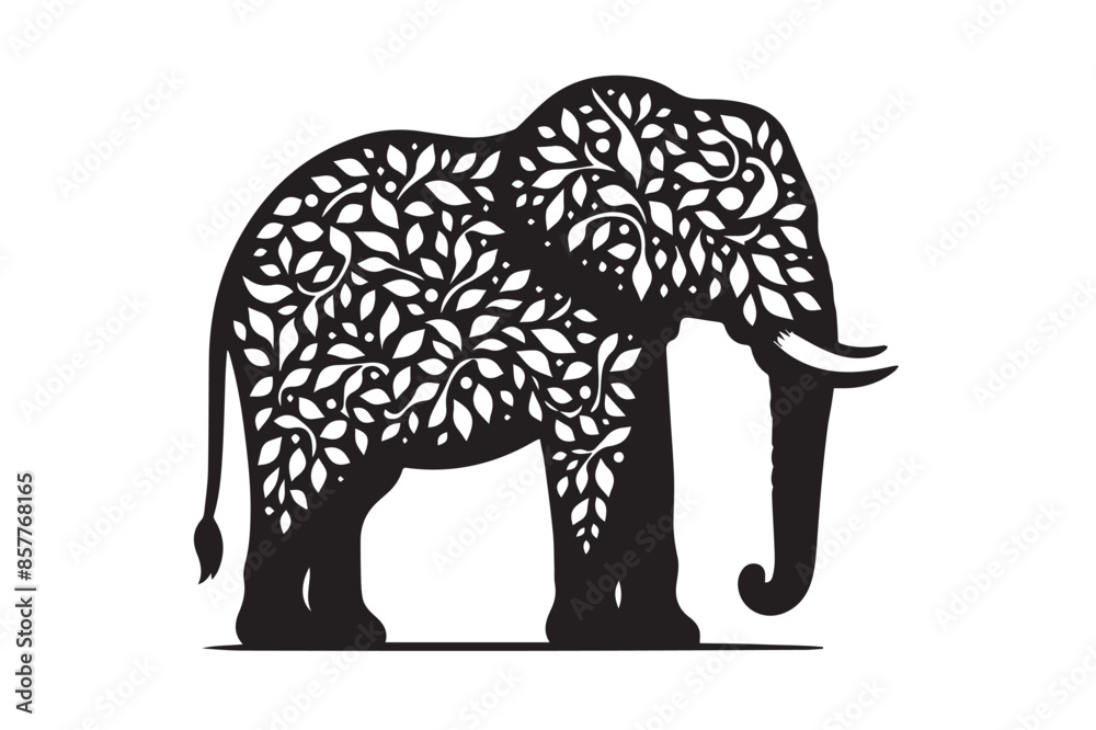 Elegant and Adaptable Elephant Silhouette for Design Elegant and Adaptable Elephant Silhouette for Design