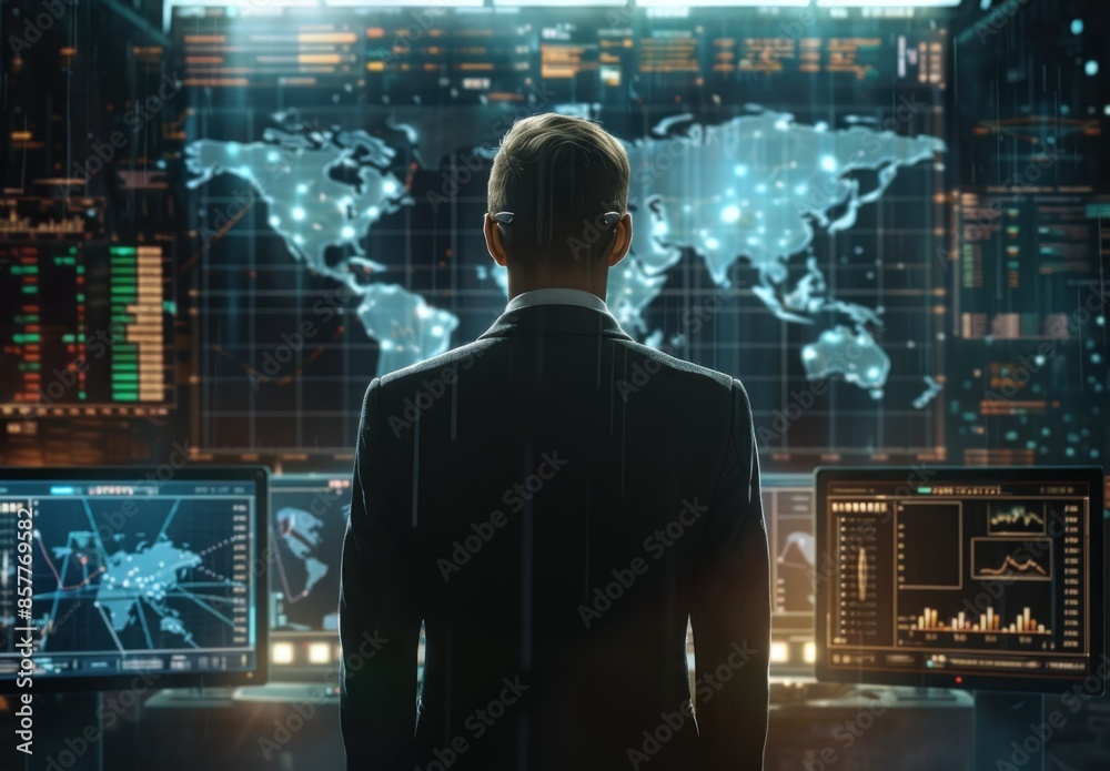 Cybersecurity Specialist Monitoring Global Data Cybersecurity Specialist Monitoring Global Data