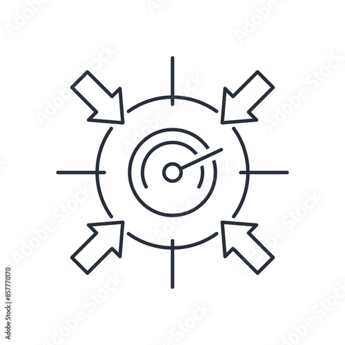 Increase pressure. Mechanism of action. Vector linear icon isolated on white background.
